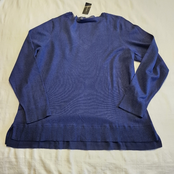 Lane Bryant women's size 18/20 fine knit navy V neck long sleeve sweater NWT - Picture 6 of 9